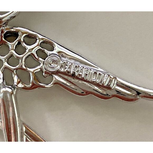 Vintage Signed Sarah Coventry Silver Tone Bird Brooch SKU PB75 - Picture 3 of 5